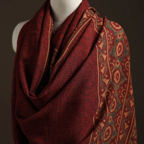 Hand natural dyed handwoven acrylic wool shawl 43