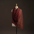 Hand natural dyed handwoven acrylic wool shawl 43