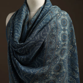 Hand natural dyed handwoven acrylic wool shawl 44