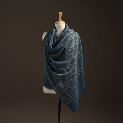 Hand natural dyed handwoven acrylic wool shawl 44