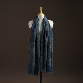 Hand natural dyed handwoven acrylic wool shawl 44