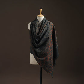 Hand natural dyed handwoven acrylic wool shawl 46