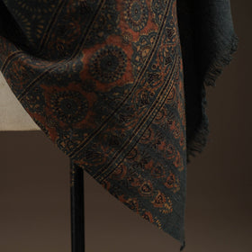 Hand natural dyed handwoven acrylic wool shawl 46