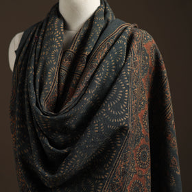 Hand natural dyed handwoven acrylic wool shawl 46