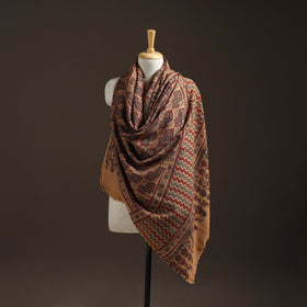Hand natural dyed handwoven acrylic wool shawl 47