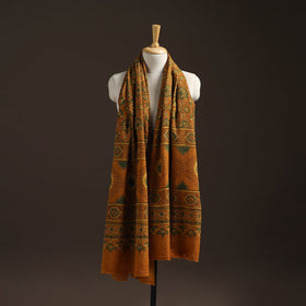 Hand natural dyed handwoven acrylic wool shawl 48