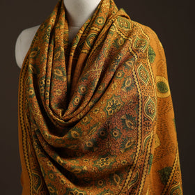 Hand natural dyed handwoven acrylic wool shawl 48