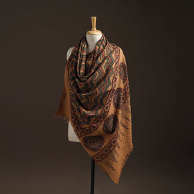 Hand natural dyed handwoven acrylic wool shawl 52