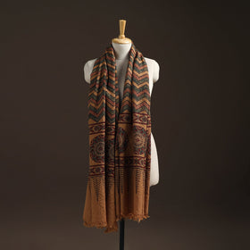 Hand natural dyed handwoven acrylic wool shawl 52