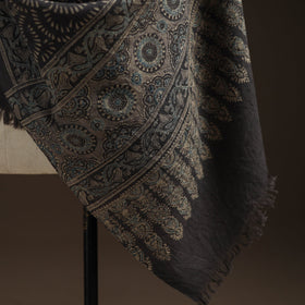 Hand natural dyed handwoven acrylic wool shawl 53