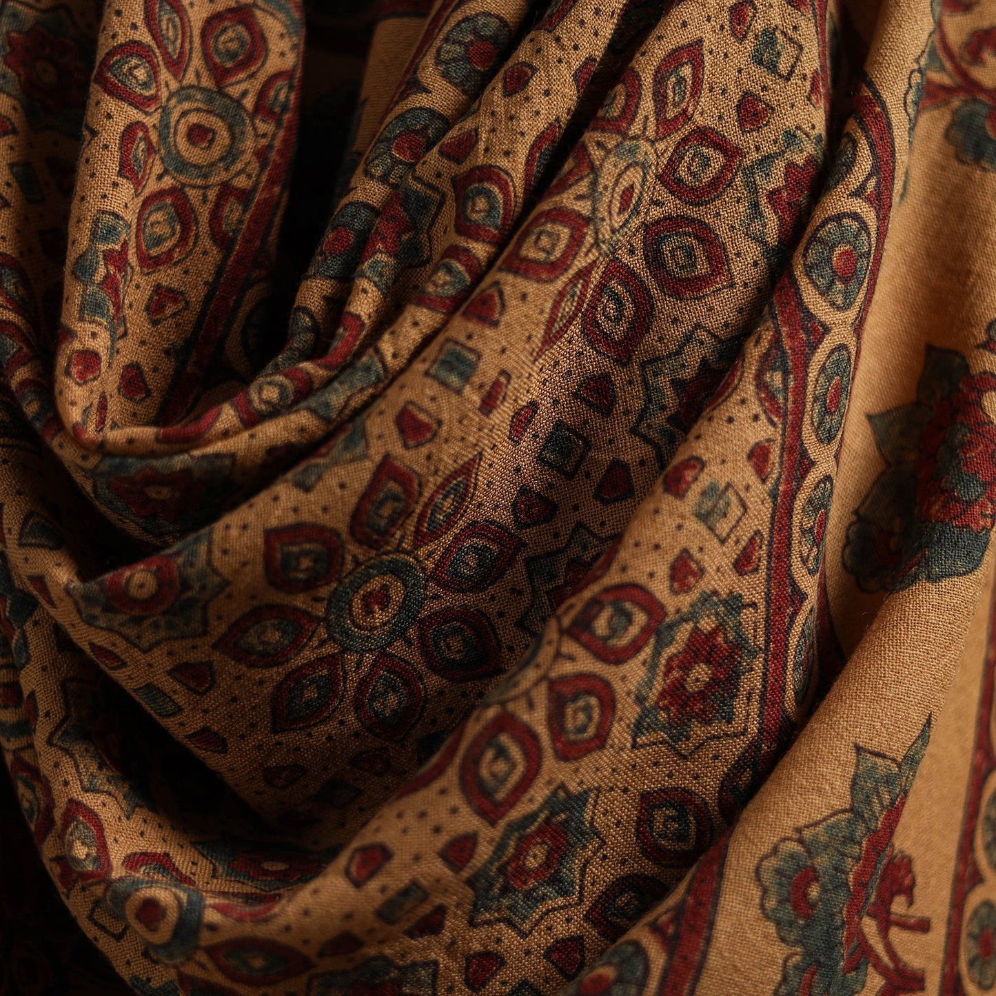 Hand natural dyed handwoven acrylic wool shawl 54