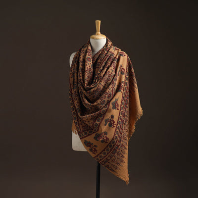 Hand natural dyed handwoven acrylic wool shawl 54