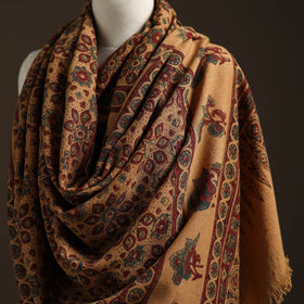 Hand natural dyed handwoven acrylic wool shawl 54