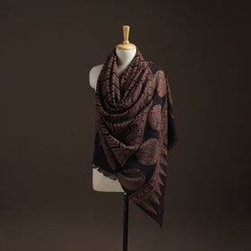 Hand natural dyed handwoven acrylic wool shawl 55