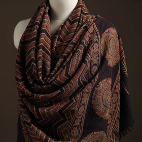 Hand natural dyed handwoven acrylic wool shawl 55