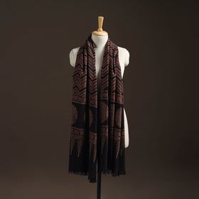 Hand natural dyed handwoven acrylic wool shawl 55