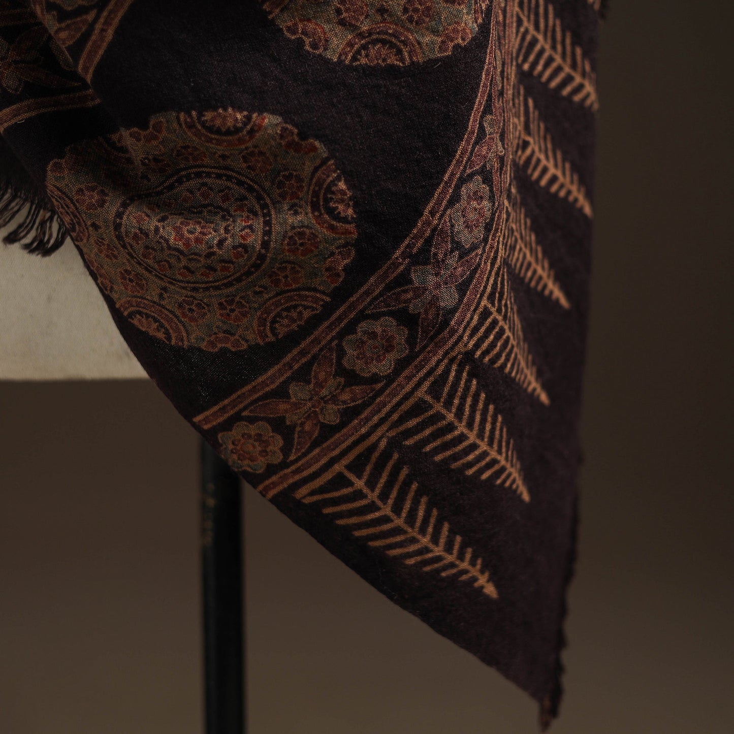 Hand natural dyed handwoven acrylic wool shawl 55