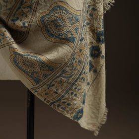 Hand natural dyed handwoven acrylic wool shawl 56