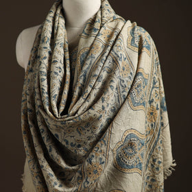 Hand natural dyed handwoven acrylic wool shawl 56