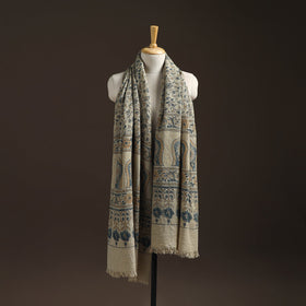 Hand natural dyed handwoven acrylic wool shawl 56