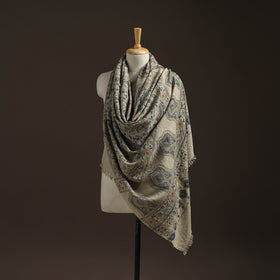 Hand natural dyed handwoven acrylic wool shawl 56