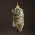 Hand natural dyed handwoven acrylic wool shawl 57