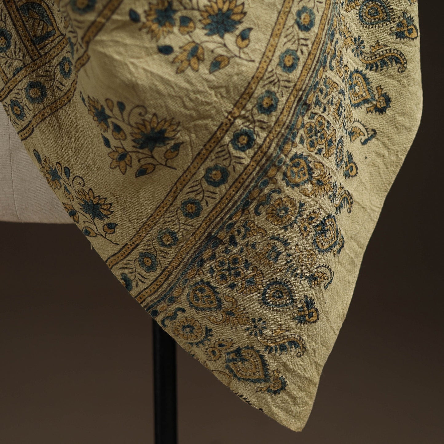 Hand natural dyed handwoven acrylic wool shawl 57