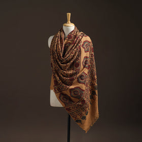 Hand natural dyed handwoven acrylic wool shawl 58