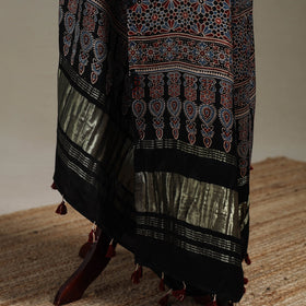 Hand natural dyed modal silk dupatta with lagdi patta 28