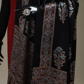 Hand natural dyed modal silk dupatta with lagdi patta 28