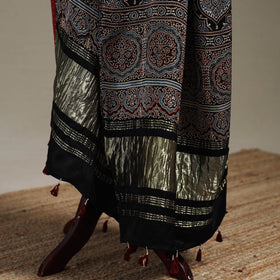 Hand natural dyed modal silk dupatta with lagdi patta 30