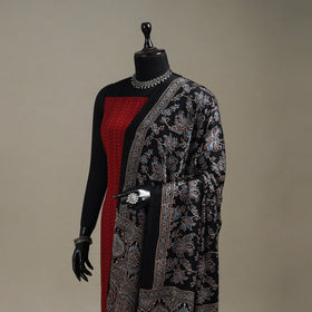 Hand natural dyed modal silk dupatta with lagdi patta 30