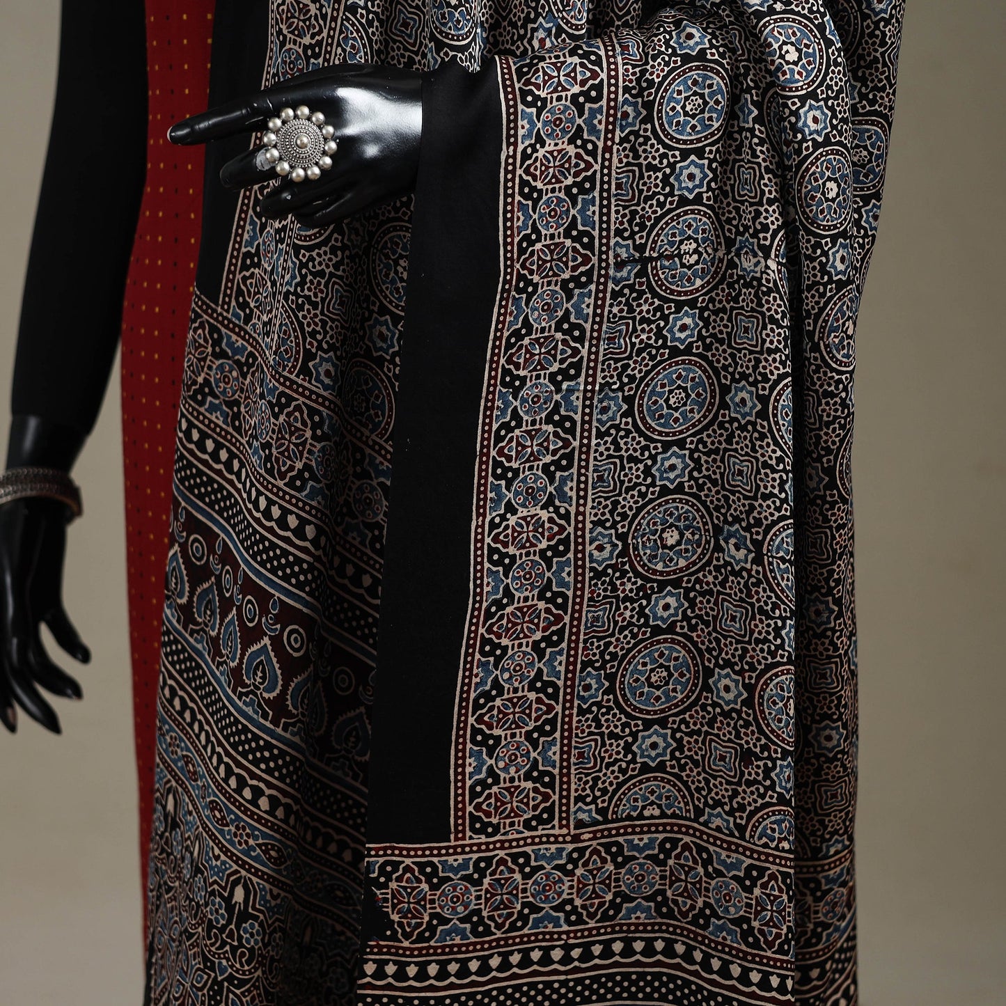 Hand natural dyed modal silk dupatta with lagdi patta 35