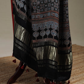 Hand natural dyed modal silk dupatta with lagdi patta 36