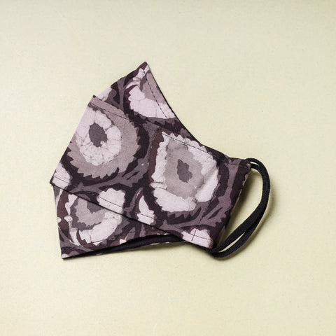  Hand Printed Cotton 3 Layer Maska Snug Fit Face Cover 