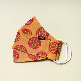  Hand Printed Cotton 3 Layer Maska Snug Fit Face Cover 