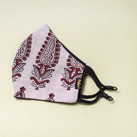  Hand Printed Cotton 3 Layer Snug Fit Face Cover 