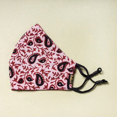  Hand Printed Cotton 3 Layer Snug Fit Face Cover 