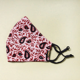  Hand Printed Cotton 3 Layer Snug Fit Face Cover 