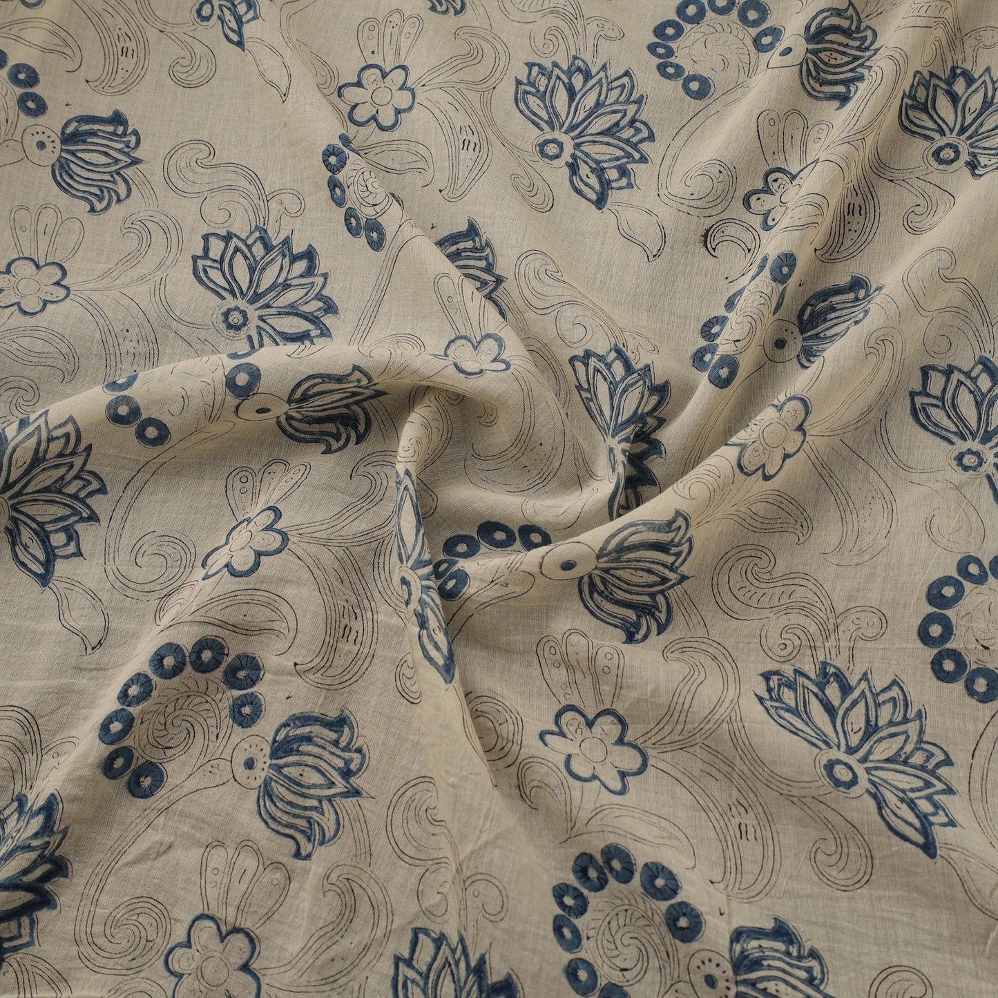 Hand pure mul cotton natural dyed fabric 01 - handcrafted