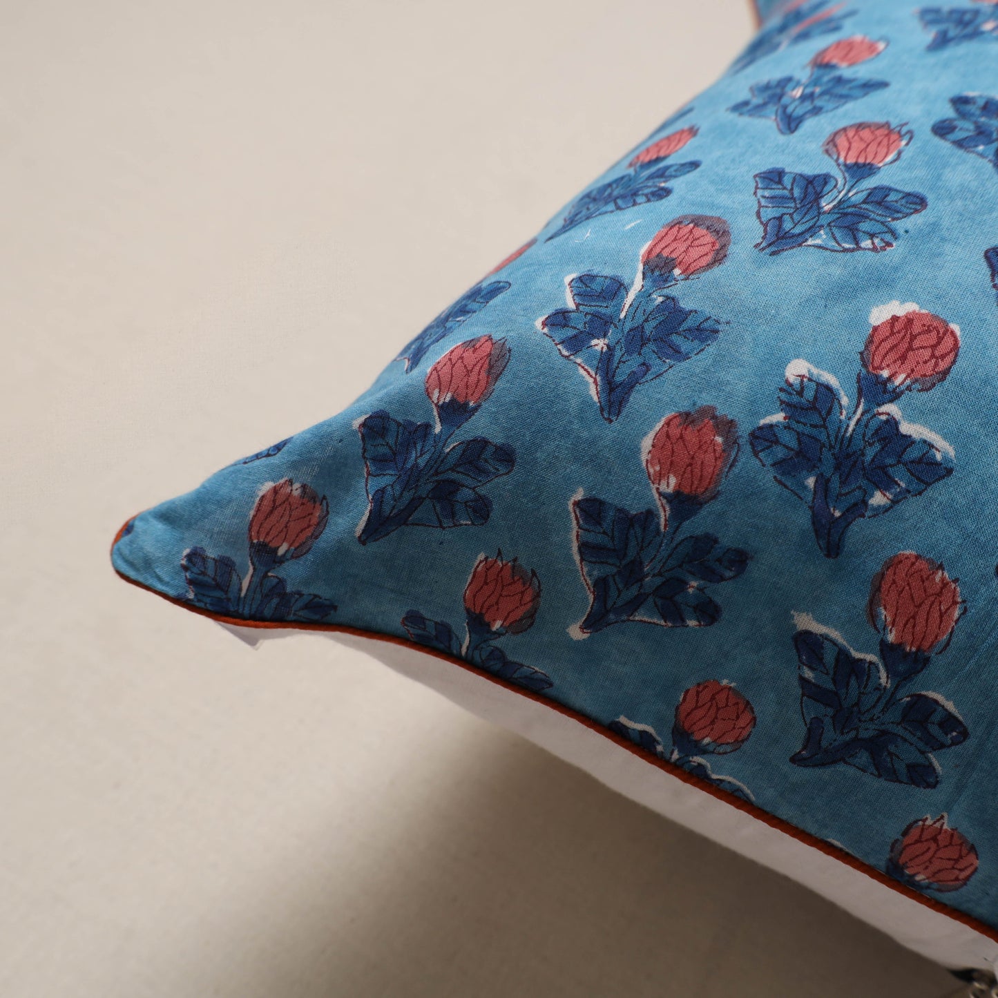 Hand sanganeri cushion cover 15 - handcrafted