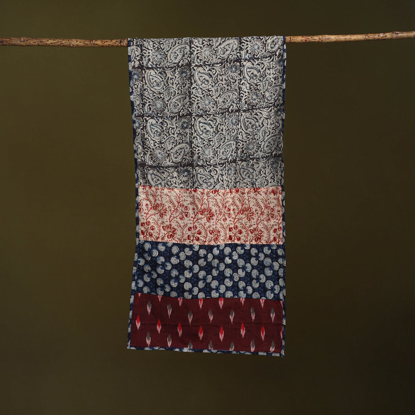 Hand-stitched cotton patchwork stole 03 - handcrafted