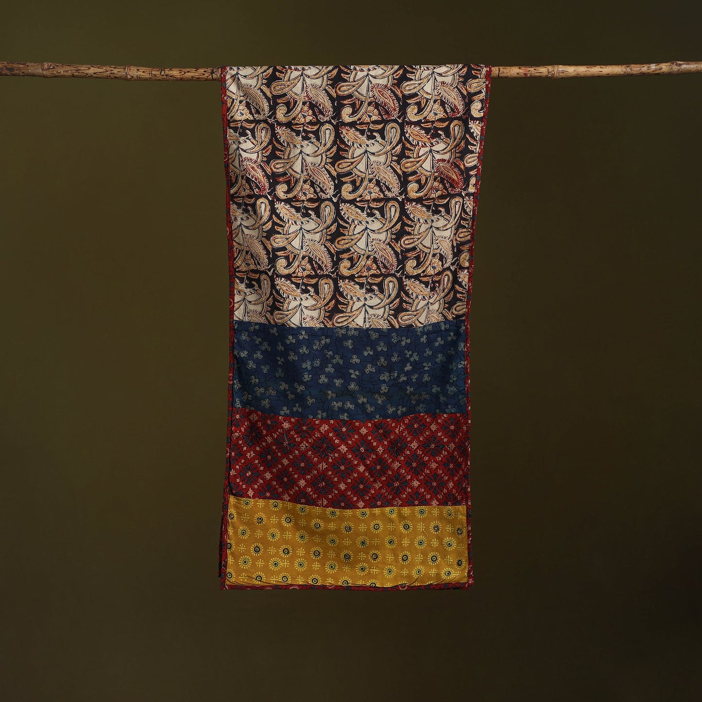 Hand-stitched cotton patchwork stole 04 - handcrafted