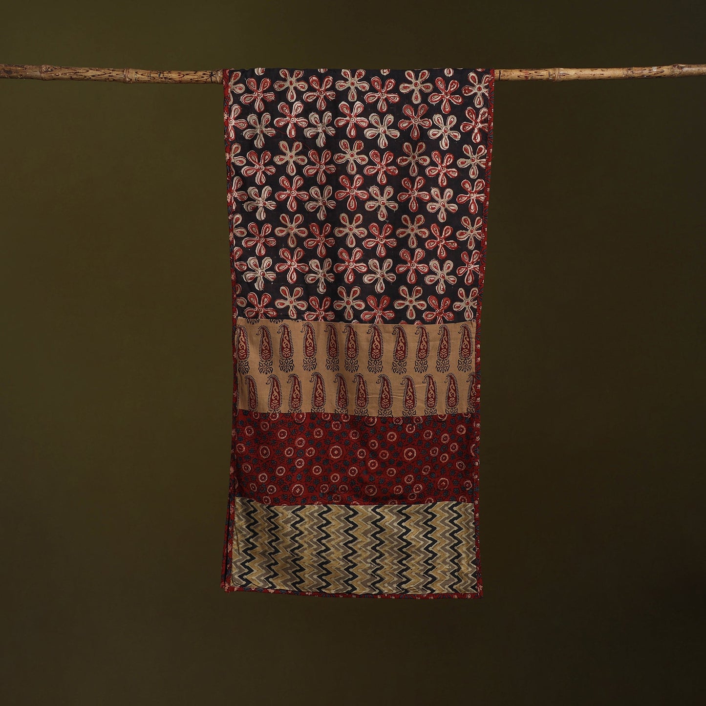 Hand-stitched cotton patchwork stole 05 - handcrafted