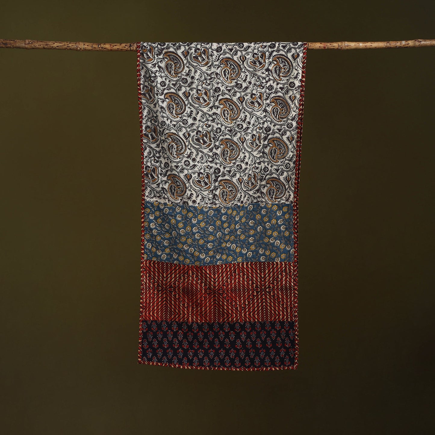 Hand-stitched cotton patchwork stole 07 - handcrafted