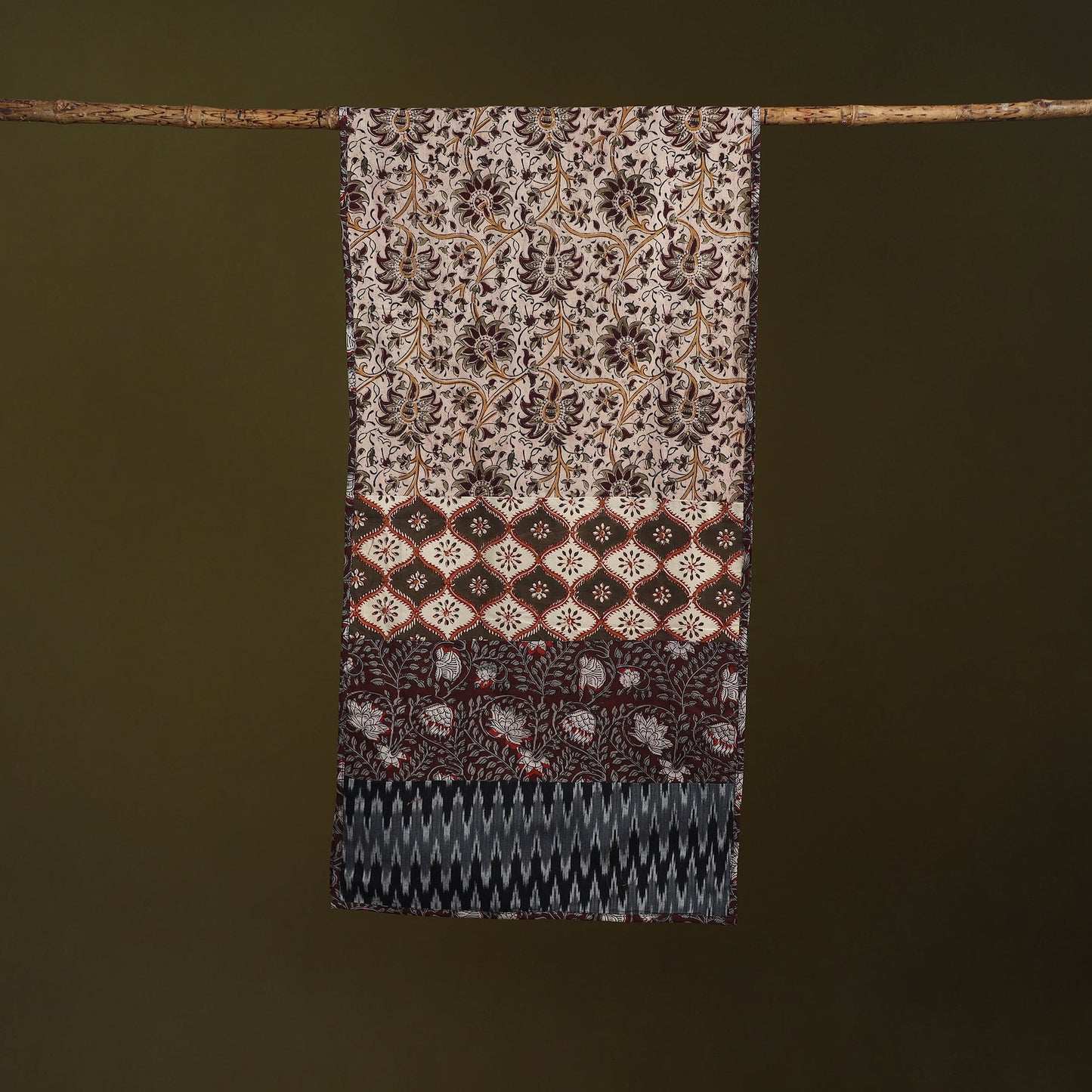 Hand-stitched cotton patchwork stole 09 - handcrafted