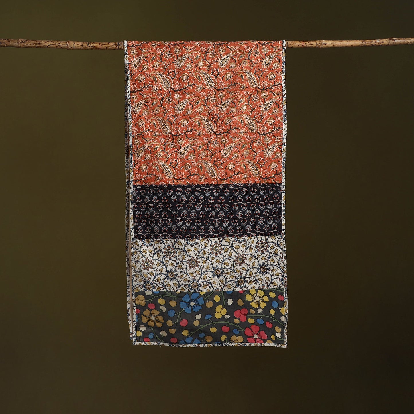 Hand-stitched cotton patchwork stole 10 - handcrafted