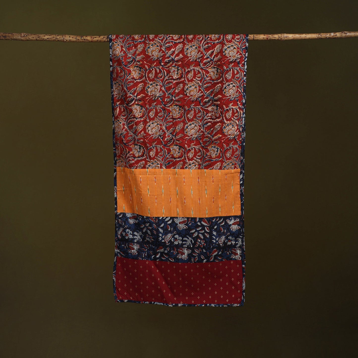 Hand-stitched cotton patchwork stole 11 - handcrafted