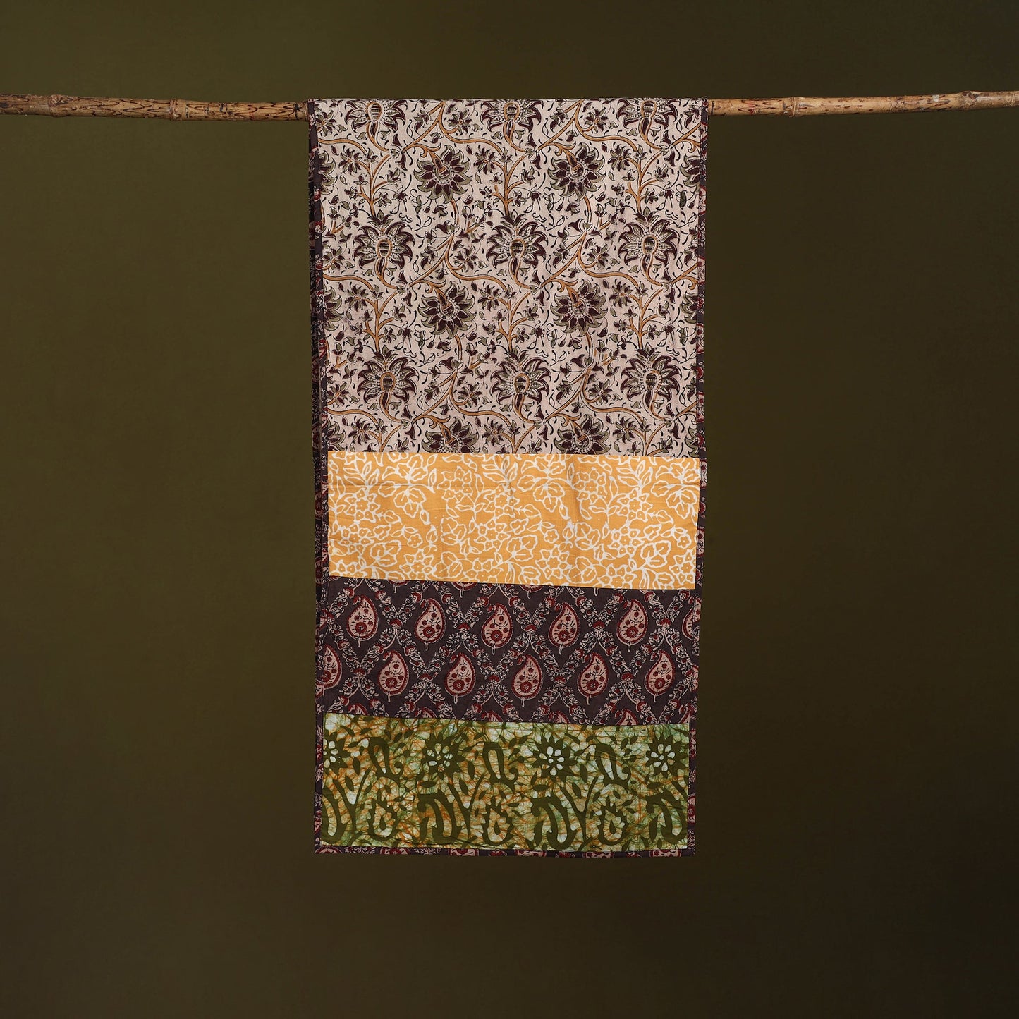 Hand-stitched cotton patchwork stole 13 - handcrafted