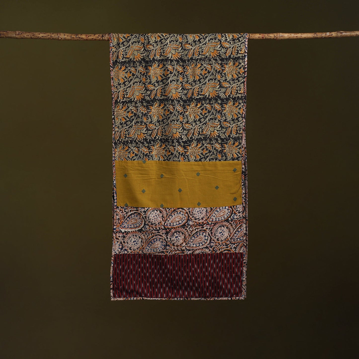 Hand-stitched cotton patchwork stole 15 - handcrafted